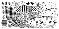 Curali Nail Art Stamping Plate 001 Beautiful Bird