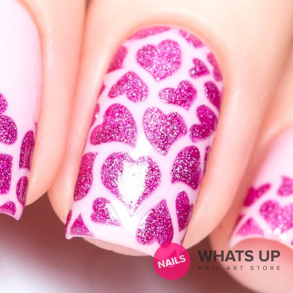 Whats Up Nails Hearts Stickers  Stencils