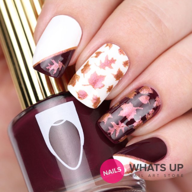Whats Up Nails Leaves Stickers  Stencils