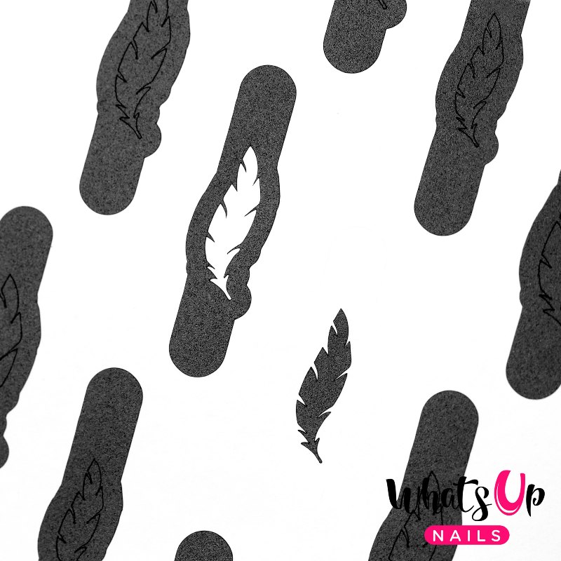 Whats Up Nails Feather Stickers  Stencils