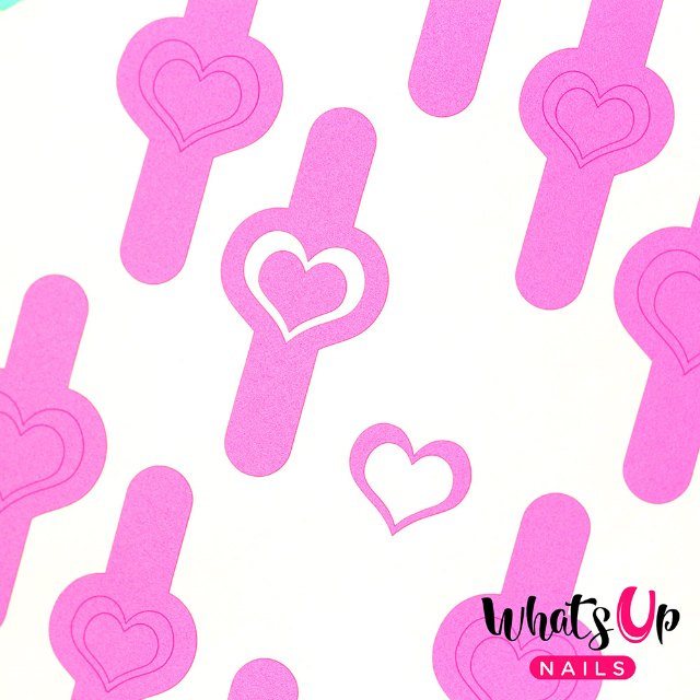 Whats Up Nails Open Heart Stickers  Stencils