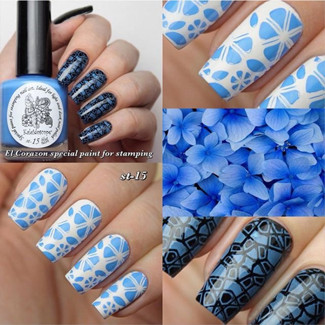 Kaleidoscope by El Corazon Stamping Polish №st-15 Blue Neon 15 ml