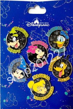 $45/個 HK Disneyland Pins 襟章 徽章  Mickey 米奇 Minnie 米妮 美妮 TinkerBell 小仙子 Donald Duck 唐老鴨 Goofy 高飛 Pluto 布鲁托