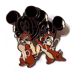 HK Disneyland Pins 襟章 徽章 Chip and Dale 奇奇 蒂蒂 鋼牙 大鼻