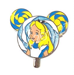 HK Disneyland Pins 襟章 徽章 lollipop 棒棒糖 波板糖 Alice 愛麗絲