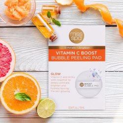Miss Spa Vitamin C Boost Bubble Peeling Pad 維他命C泡泡亮顔換膚綿 x4