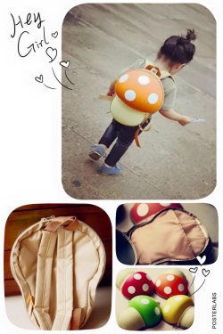 可愛蘑菇小童背包