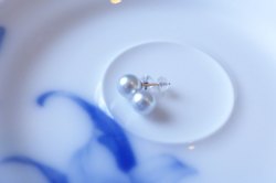 Natural Blue Akoya Pearl Earrings 8mm