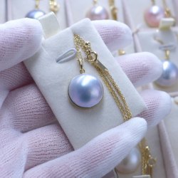 Mabe Pearl Necklace (Random Sky Blue Colour)