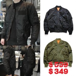 MA-1 間棉 Jacket 上架本月大優惠 $349 一件，兩件 $688