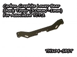 Carbon Graphite Lower Rear Shock Tower (3.0mm/-1mm) For Associated TC7.2