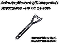 Carbon Graphite Front Split M Upper Deck 1.6mm Front For Xray X4'22 - 24