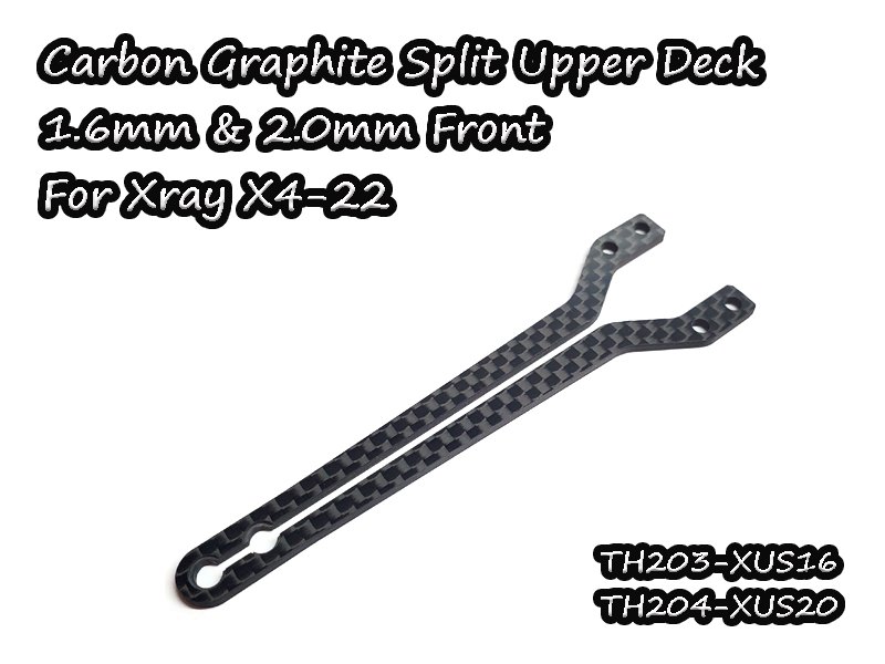 Carbon Graphite Split Upper Deck 1.6mm Front For Xray X4-22