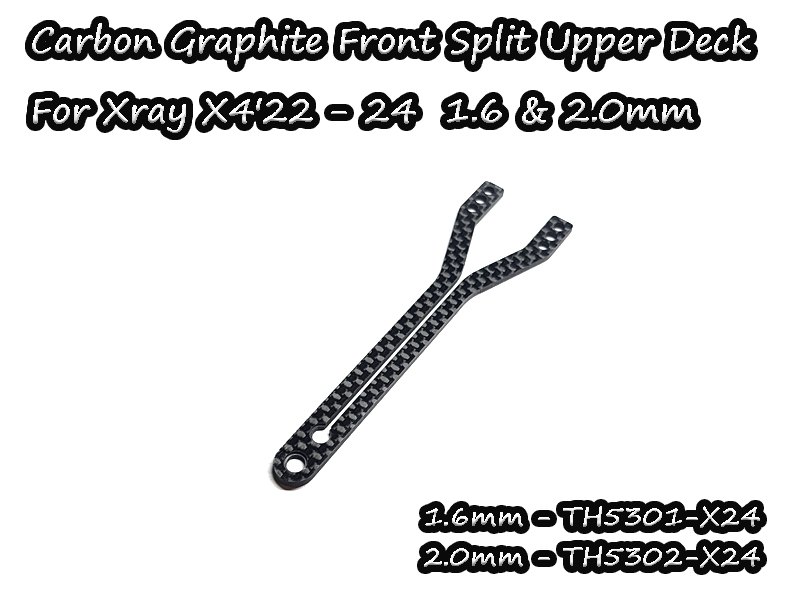Carbon Graphite Front Split Upper Deck 1.6mm Front For Xray X4'22 - 24