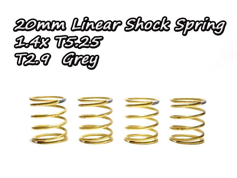 20mm Linear Shock Spring(4pcs) 1.4xT5.25 T2.9 Grey