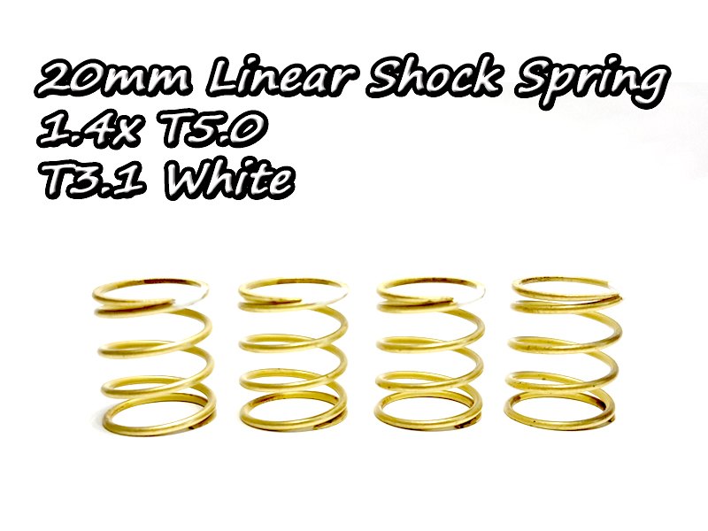 20mm Linear Shock Spring(4pcs) 1.4xT5.0 T3.10 White