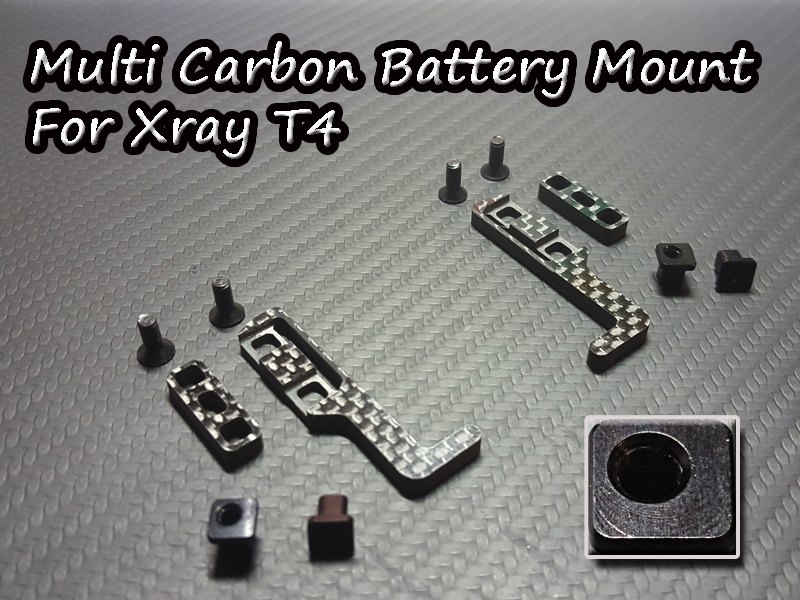 Multi Carbon Battery Mount For Xray T4 Multi Carbon Battery Mount For Xray T4