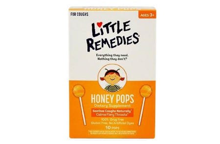 美國 Little Remedies Honey Pops 天然蜂蜜止咳棒棒糖