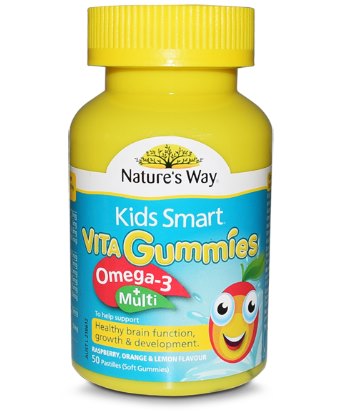 NATURE'S WAY KIDS SMART OMEGA-3 + Multi NATURE'S WAY KIDS SMART 兒童魚油+複合維生素(覆盆子+桔子+檸檬口味)50粒