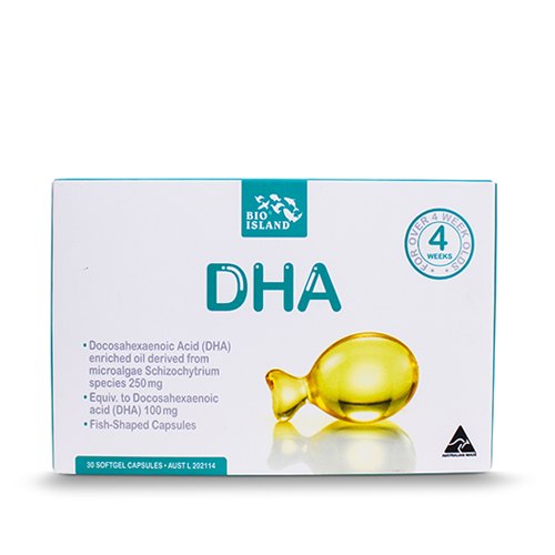 BIO ISLAND DHA BIO ISLAND天然藻類海藻油DHA30粒嬰幼兒童孕婦促大腦發育30粒