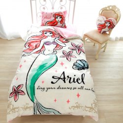 日本 迪士尼 公主 單人床單系列 —套三件 Disney Princess 人魚公主 美人魚 Little Mermaid Ariel