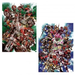 日本 Kamen Rider 幪面超人1000PCS puzzle 砌圖  左 : 昭和篇　右 : 平成篇