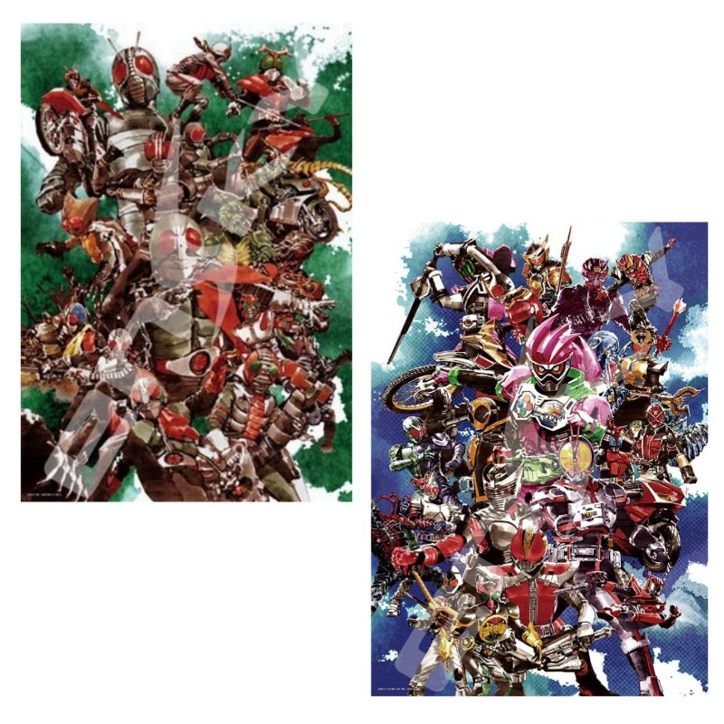 日本 Kamen Rider 幪面超人1000PCS puzzle 砌圖  左 : 昭和篇　右 : 平成篇