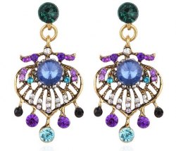 1 Pairs Purple Blue Vintage Style Dangle Chandelier Earrings