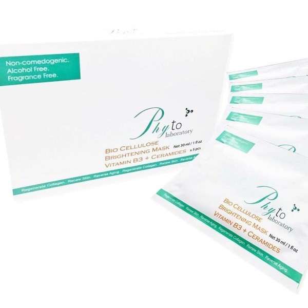 Phyto Lab 維他命B3 (Niacinamide) + 分子酊(Ceramides) 亮白生物纖維面膜一盒5片 Phyto Lab 維他命B3 (Niacinamide) + 分子酊(Ceramides) 亮白生物纖維面膜一盒5片