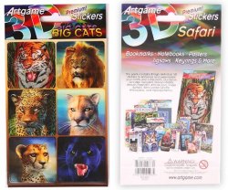 立體光柵貼紙 Lenticular Sticker --- BIGCATS 貓類動物