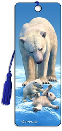 立體光柵書簽 Lenticular Bookmark ---三隻北極熊