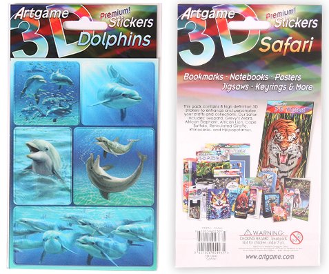 立體光柵貼紙 Lenticular Sticker --- DOLPHINS 海豚