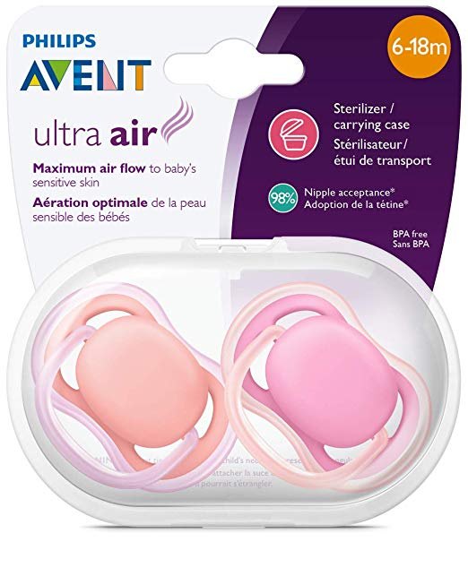 Philips Avent Ultra Air Pacifier 安撫奶咀2個裝(淨色) 6-18 Months Philips Avent Ultra Air Pacifier 安撫奶咀2個裝(淨色) 6-18 Months
