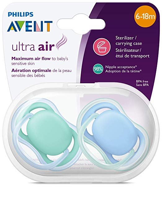 Philips Avent Ultra Air Pacifier 安撫奶咀2個裝(淨色) 6-18 Months Philips Avent Ultra Air Pacifier 安撫奶咀2個裝(淨色) 6-18 Months