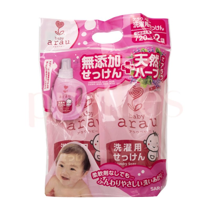 日本 Saraya Arau 無添加洗衣液 720ml 2包裝 日本 Saraya Arau 無添加洗衣液 720ml 2包裝