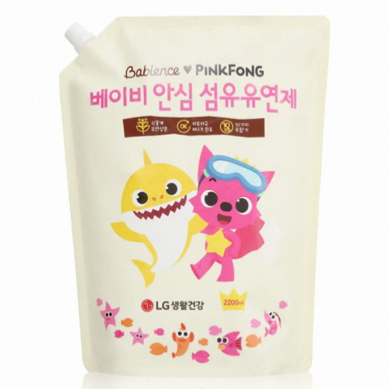 韓國LG Babience X Pinkfong 環保嬰兒衣物柔順劑補充裝 2.2L 韓國LG Babience X Pinkfong 環保嬰兒衣物柔順劑補充裝 2.2L