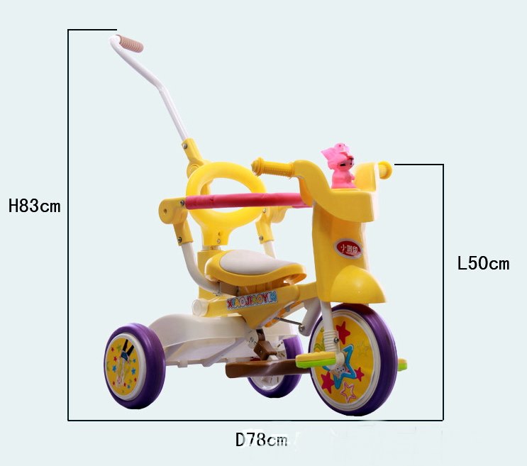 XIAO 摺合 帶推把可轉灣 可坐 兒童 三輪車 童車 兒童單車0.9-5歲7kg