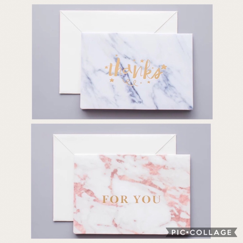 THANKS / FOR YOU PINK MARBLE CARD