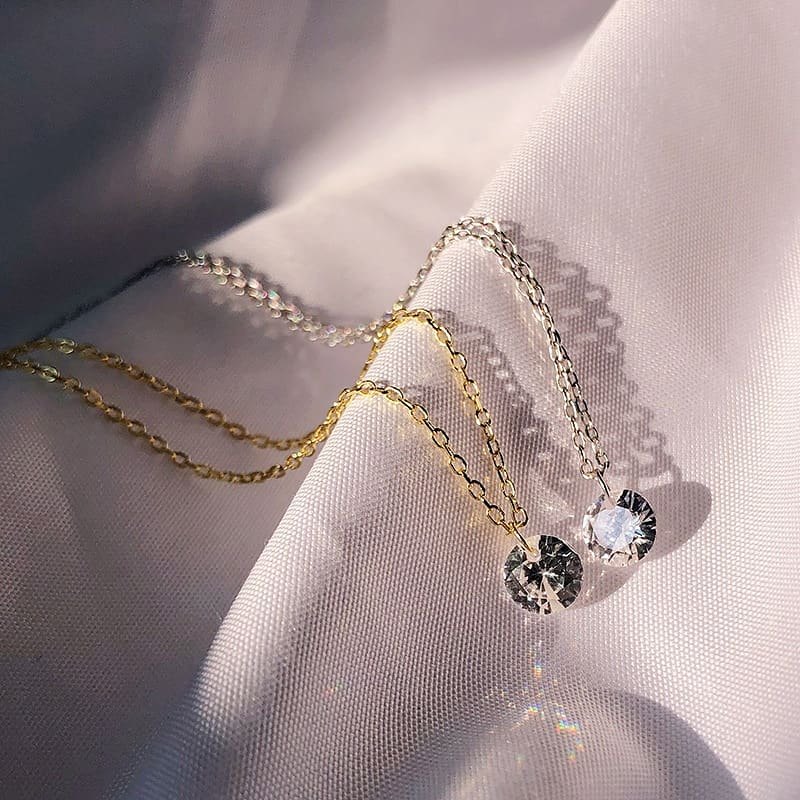 S925 Zircon Necklace 2C1S S925 Zircon Necklace 2C1S