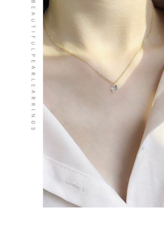 S925 Zircon Necklace 2C1S S925 Zircon Necklace 2C1S