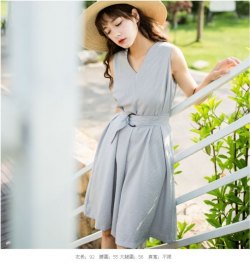 SB46無袖條紋連身裙(1色)