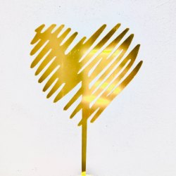 ELEGANT - ARTISTIC HEART TAG ( GOLD ) ** Must Be Purchased With Any Gift **