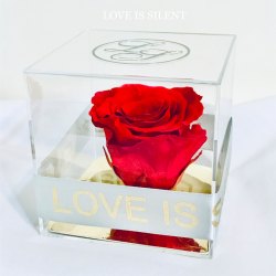 永恆的愛 — 日本保鮮玫瑰水晶立方