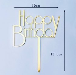 MODERN - HAPPY BIRTHDAY TAG ( GOLDEN ) ** Must Be Purchased With Any Gift **
