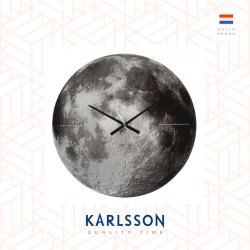 Karlsson 60cm Moon glass wall clock 荷蘭Karlsson 月球掛鐘
