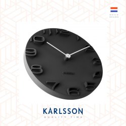 Karlsson Wall clock On The Edge w. chrome hands black 荷蘭Karlsson OTE 掛鐘