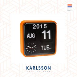 Karlsson 24.5cm Flip wall/table clock Orange/Black 荷蘭Karlsson 24.5cm(小) 橙黑色翻頁式 座枱/掛牆時鐘