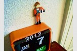 Karlsson 24.5cm Flip wall/table clock Orange/Black 荷蘭Karlsson 24.5cm(小) 橙黑色翻頁式 座枱/掛牆時鐘