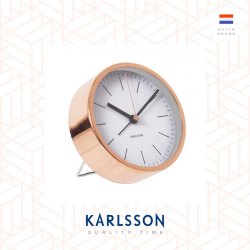 Karlsson, Alarm clock Minimal white w. copper case