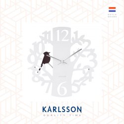 Karlsson, Wall clock woodpecker MDF white 啄木鳥搖擺掛鐘